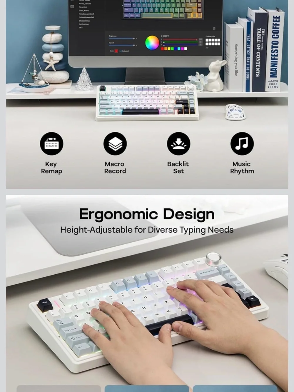 EPOMAKER x AULA F75 mechanical keyboard - Creamy sound, RGB, Hot-Swappable